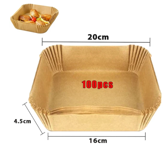 Forro de Papel Protetor Antiaderente para Air Fryer