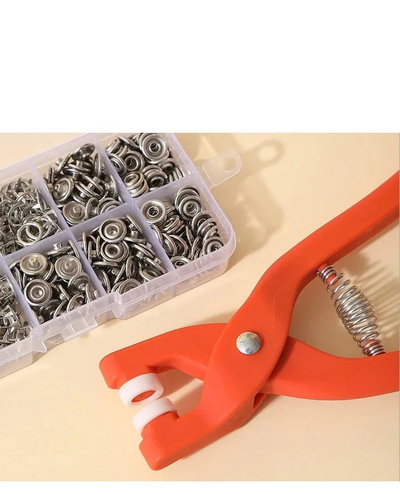 Kit Alicate Fixador + 400 Botões de Pressão - SnapFix