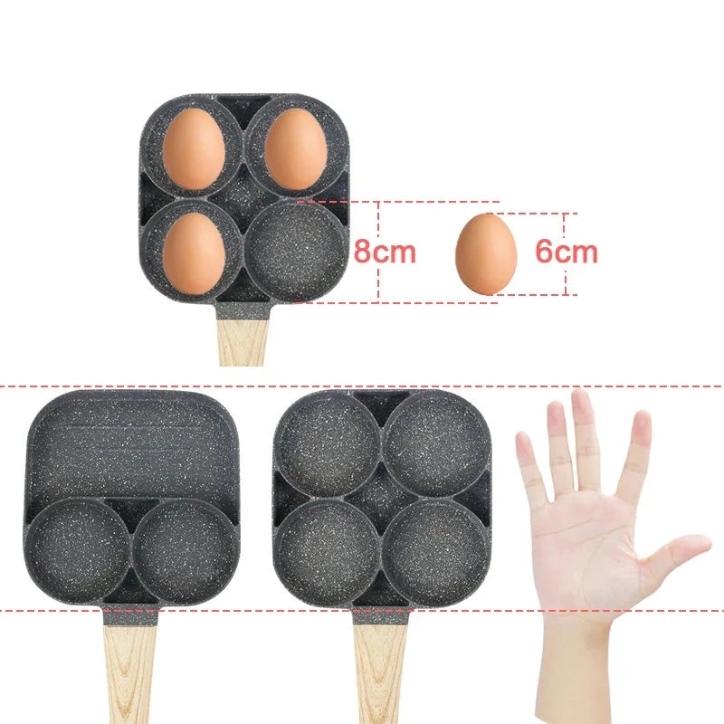 Frigideira antiaderente de 2 ou 4 furos