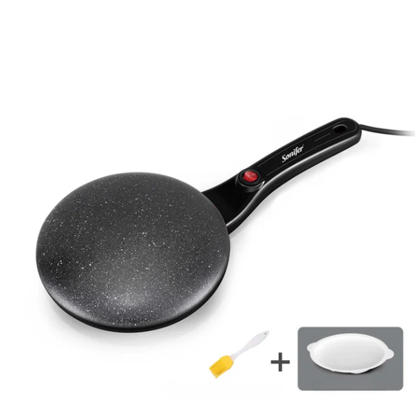 Maquina Elétrica Antiaderente para Crepes, Pizzas e Panquecas