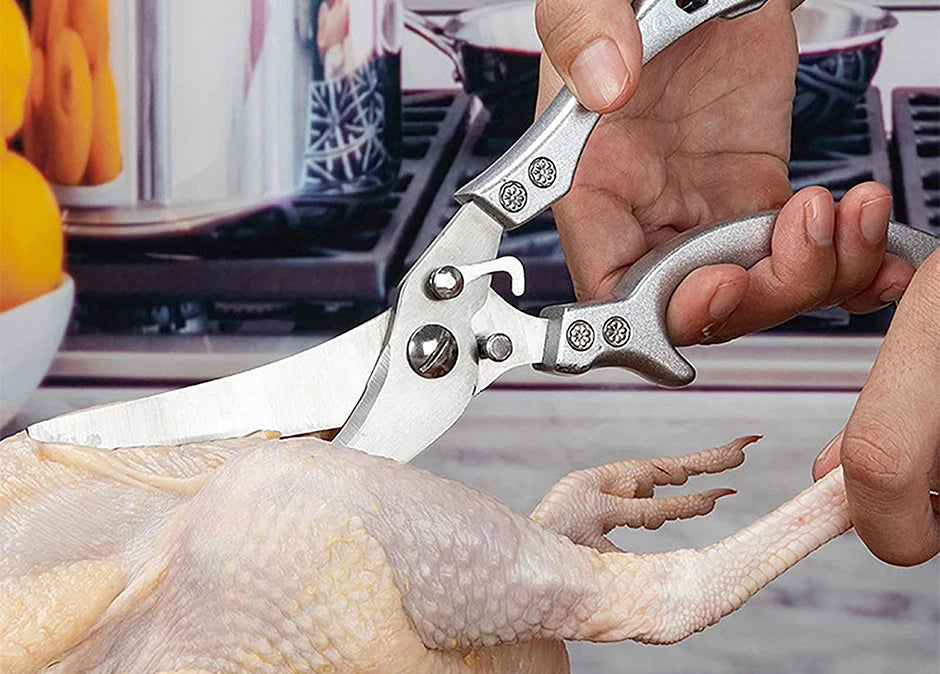 Tesoura de Cozinha Trinchante Multiuso em Aço Inoxidável