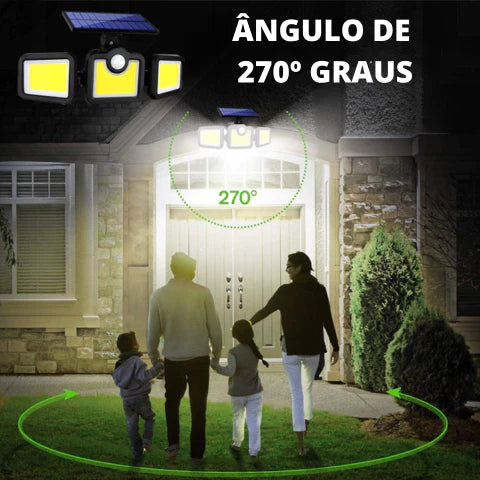 Refletor Led Solar Com 3 Cabeças 800W - EcoLight