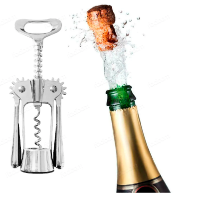 Saca Rolhas Com Abridor de Garrafas e Vinho Em Liga de Zinco