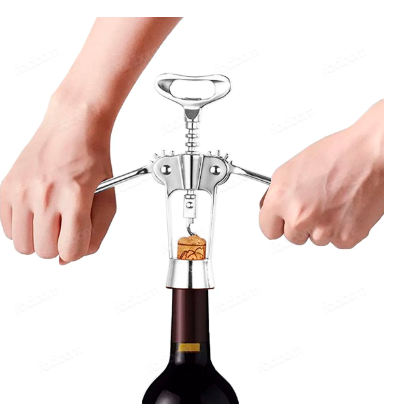 Saca Rolhas Com Abridor de Garrafas e Vinho Em Liga de Zinco