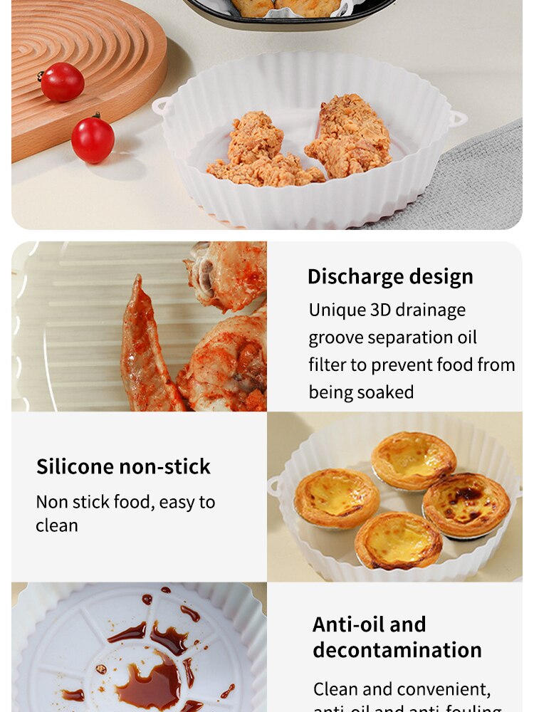 Forma de Silicone para Air Fryer e Micro-Ondas
