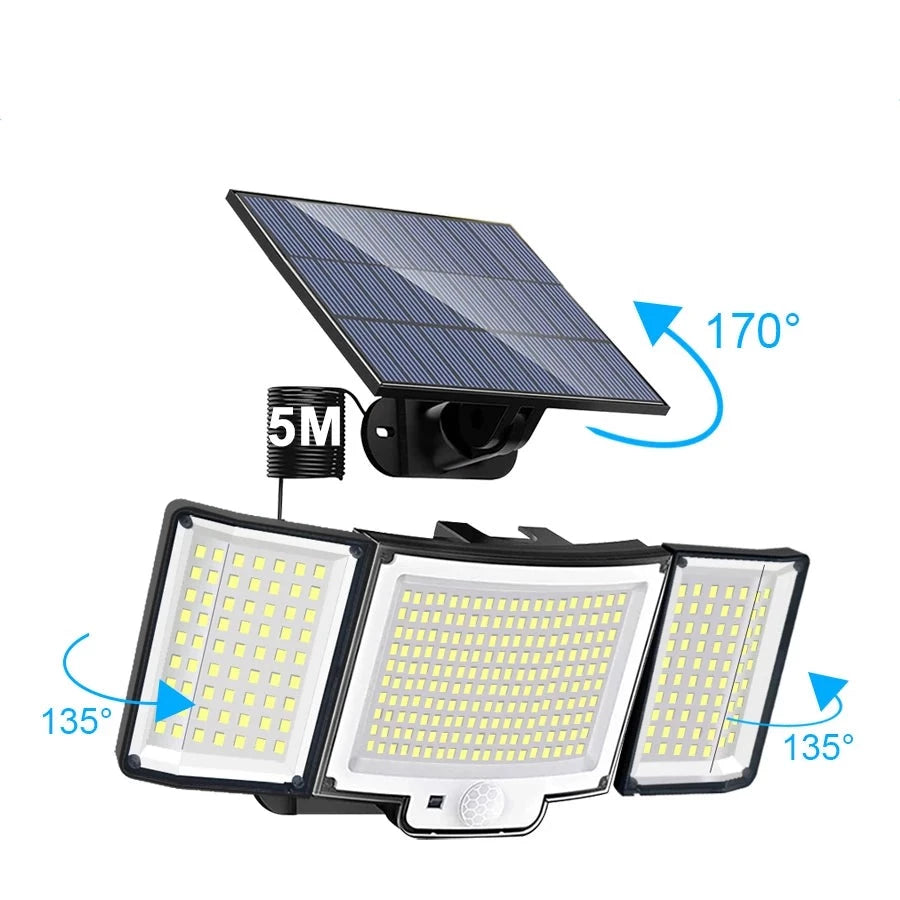 Refletor Led Solar Com 3 Cabeças 800W - EcoLight