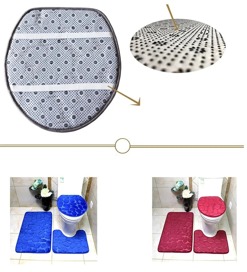 Kit 3 Tapetes para Banheiro Absorvente