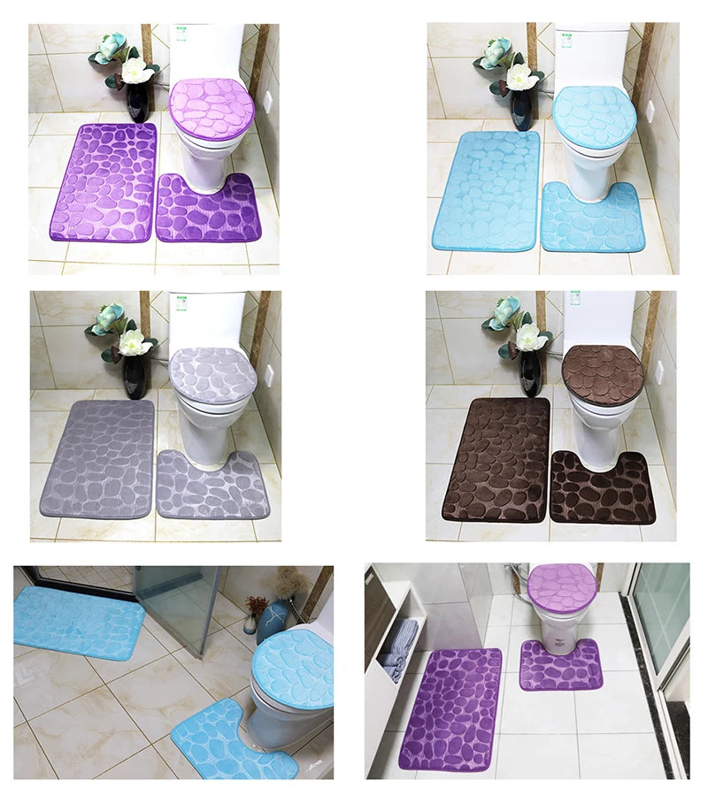Kit 3 Tapetes para Banheiro Absorvente
