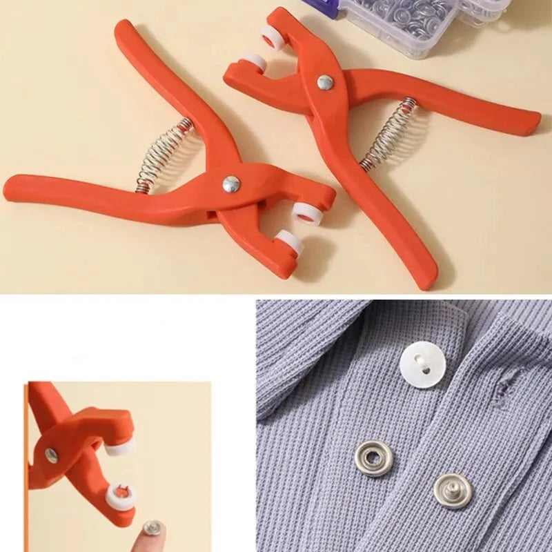 Kit Alicate Fixador + 400 Botões de Pressão - SnapFix