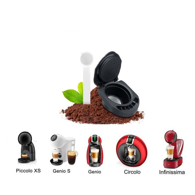 Adaptador de cápsula reutilizável para Dolce Gusto, Suporte para encher seu café em pó favorito compatível com Piccolo XS /Genio S
