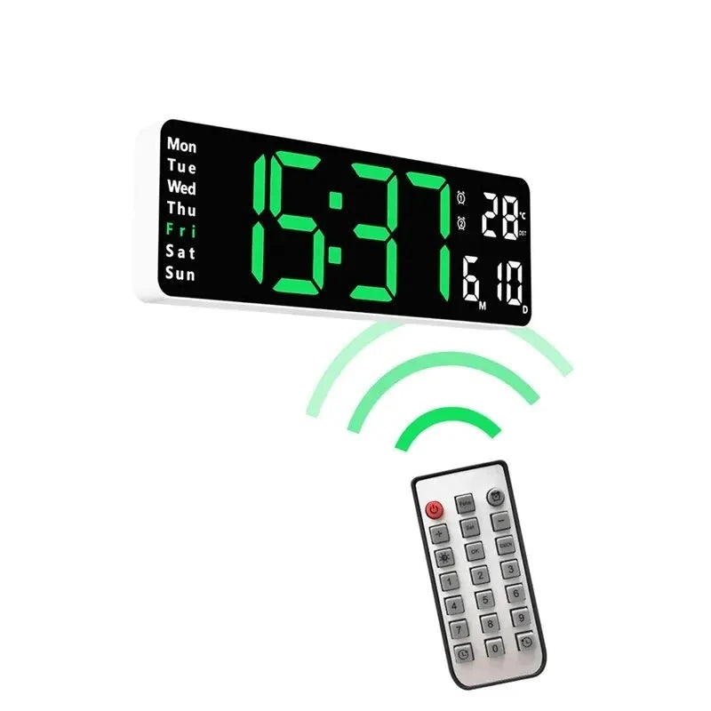 Relógio Digital de Parede com Controle Remoto e Alarme