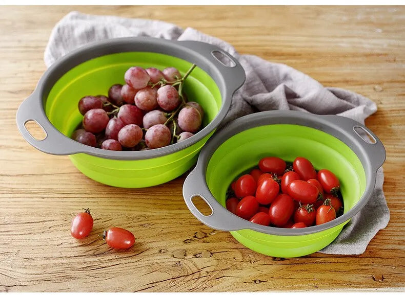 Bandeja de Silicone para Guardar e Lavar Frutas e Vegetais