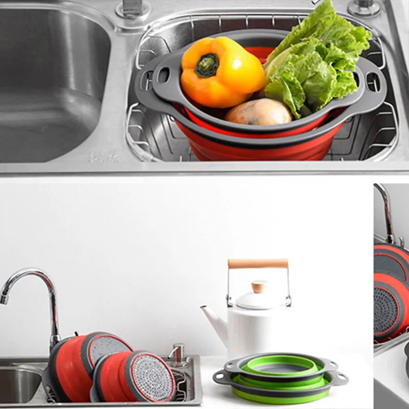 Bandeja de Silicone para Guardar e Lavar Frutas e Vegetais