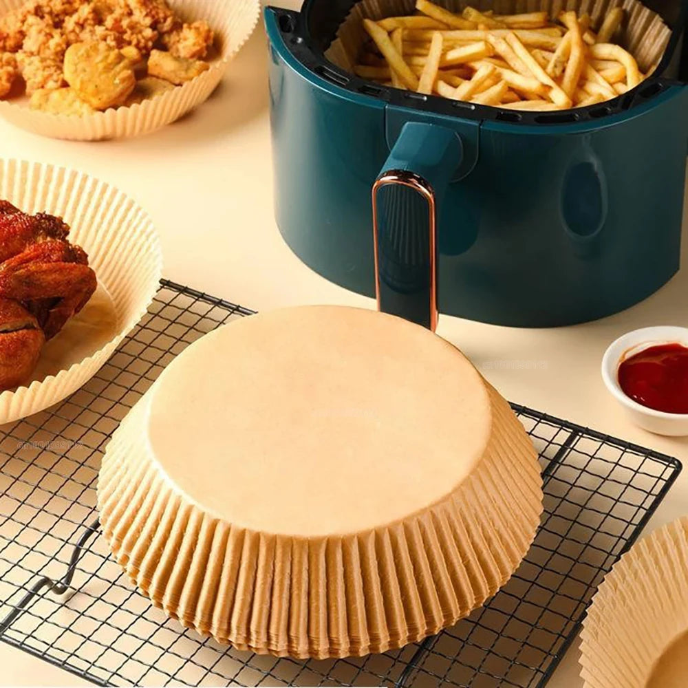 Forro de Papel Protetor Antiaderente para Air Fryer